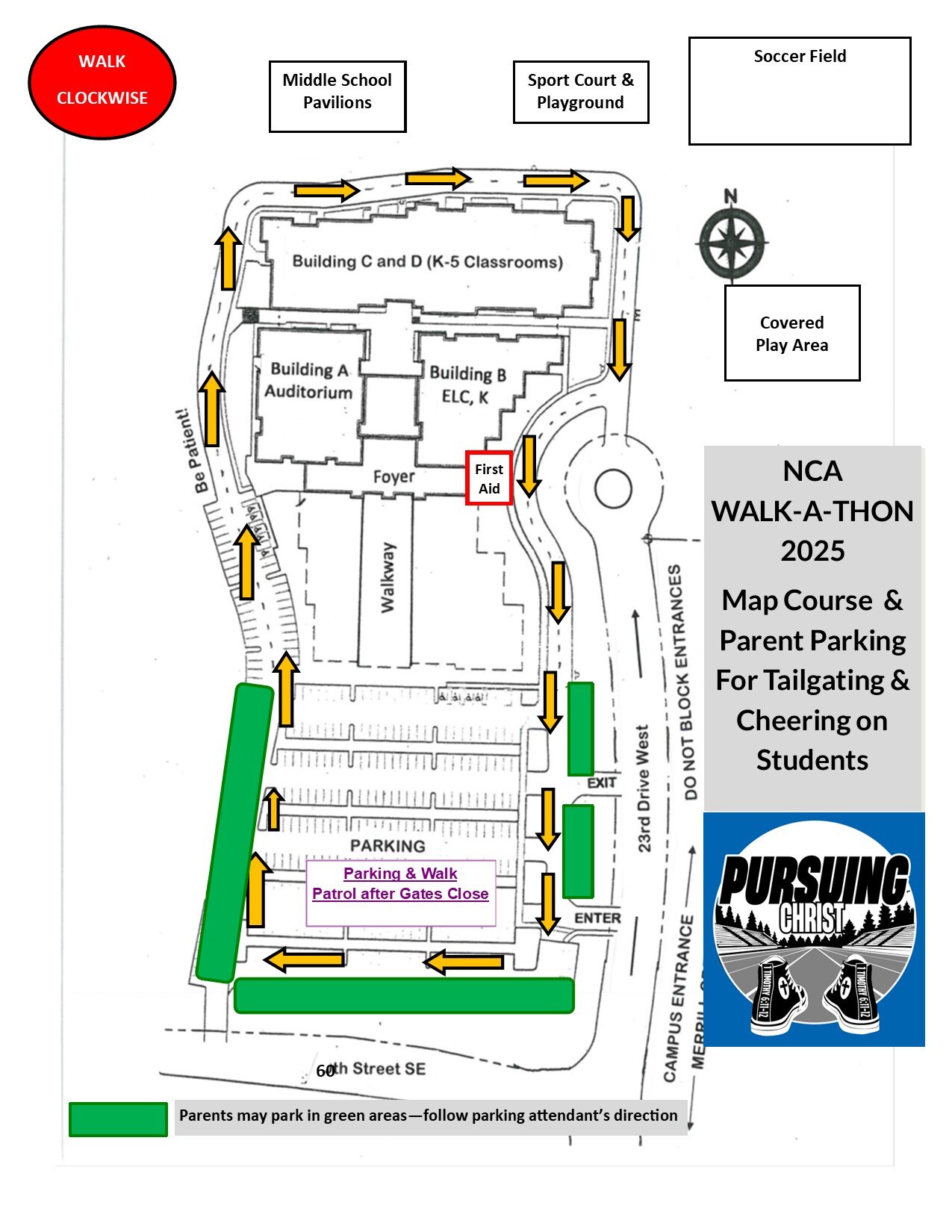 2025 Parent Parking Map 2025 Parent Parking Map